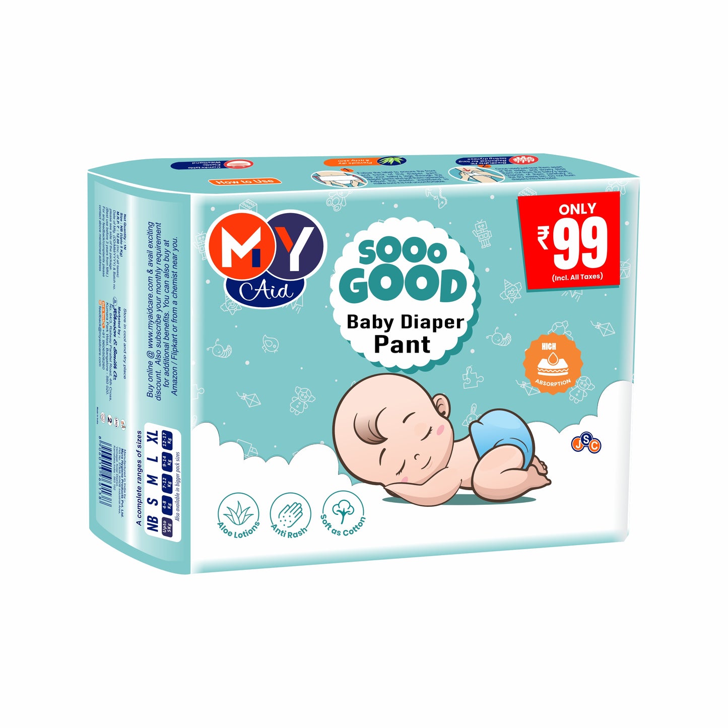 MyAid Sooo Good Baby Diaper_Small Pack @ 99