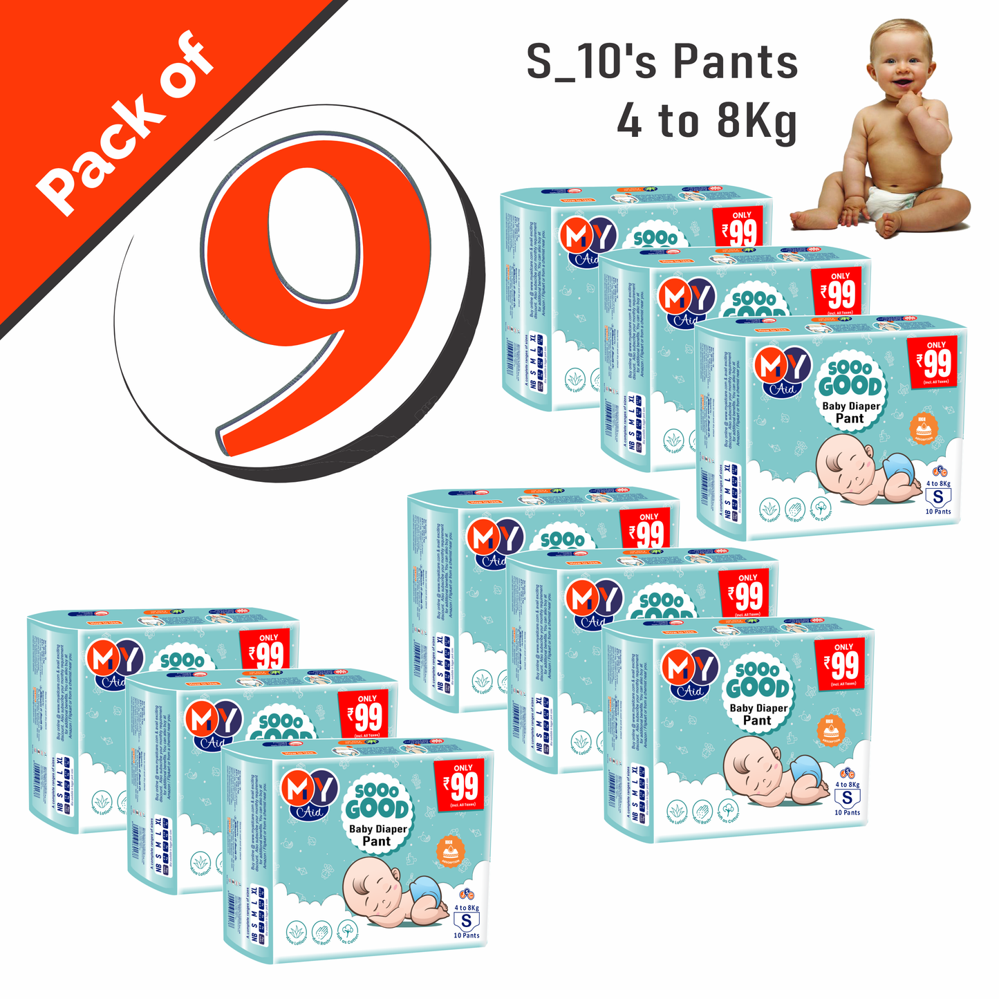 MyAid Sooo Good Baby Diaper Pant _ Mini Packs _99