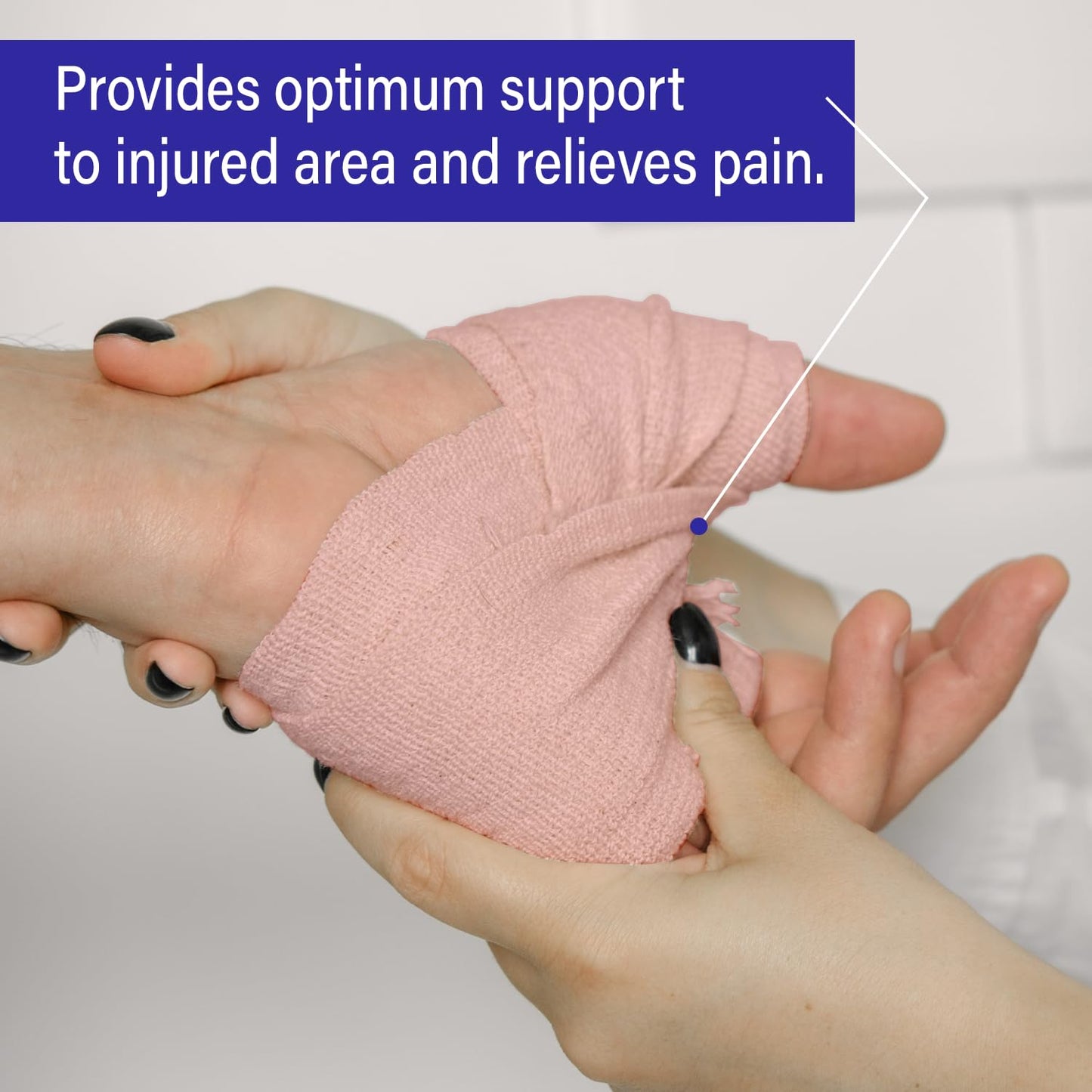 MY AID Pain Relieve Cotton Crepe Bandage With Fast Edge For Sports Injury, Knee & Wrist, Ankle Sprains & Swelling - (8 x 4 cm) Pack of 1
