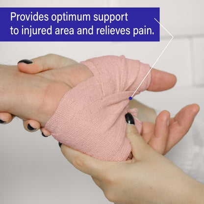 MY AID Pain Relieve Cotton Crepe Bandage With Fast Edge For Sports Injury, Knee & Wrist, Ankle Sprains & Swelling - (8 x 4 cm) Pack of 1