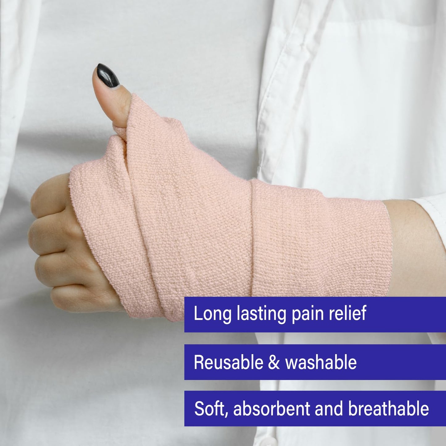 MY AID Pain Relieve Cotton Crepe Bandage With Fast Edge For Sports Injury, Knee & Wrist, Ankle Sprains & Swelling - (8 x 4 cm) Pack of 1