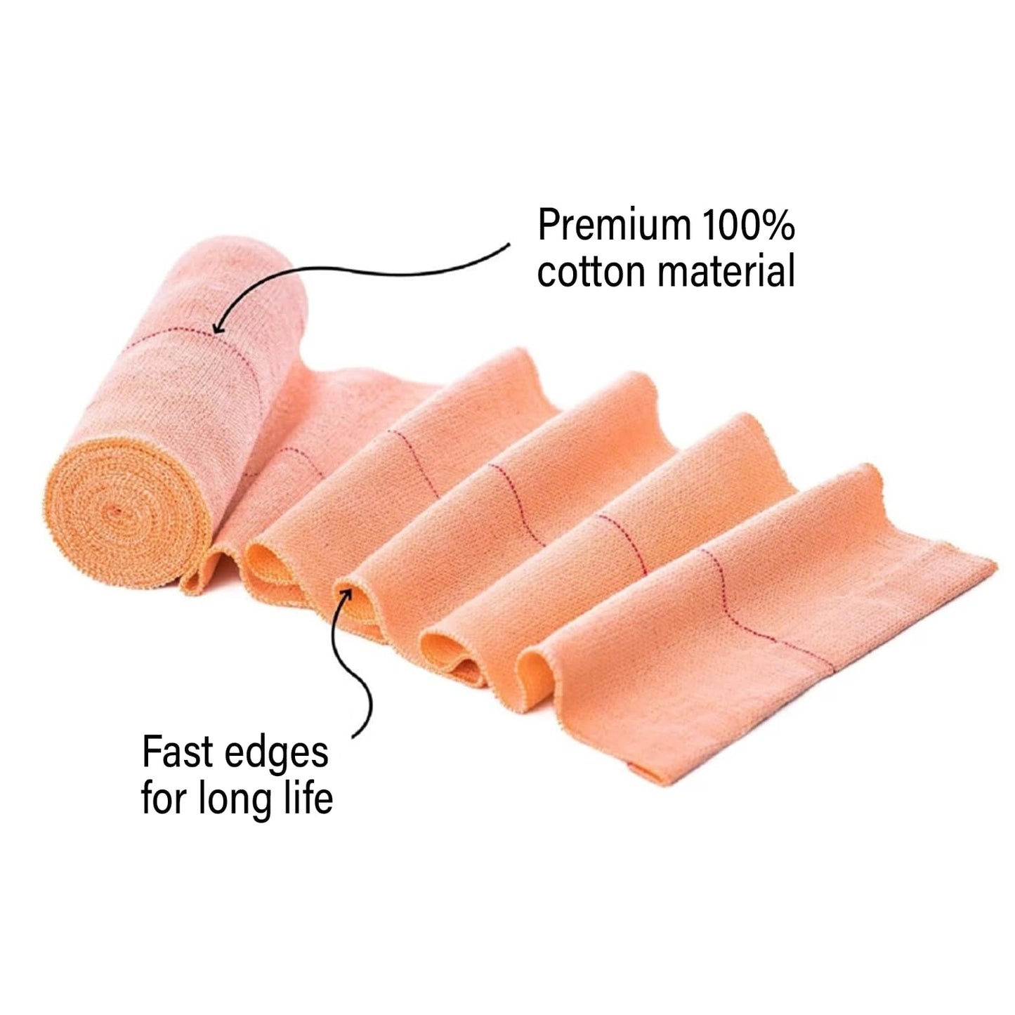 MY AID Pain Relieve Cotton Crepe Bandage With Fast Edge For Sports Injury, Knee & Wrist, Ankle Sprains & Swelling - (8 x 4 cm) Pack of 1
