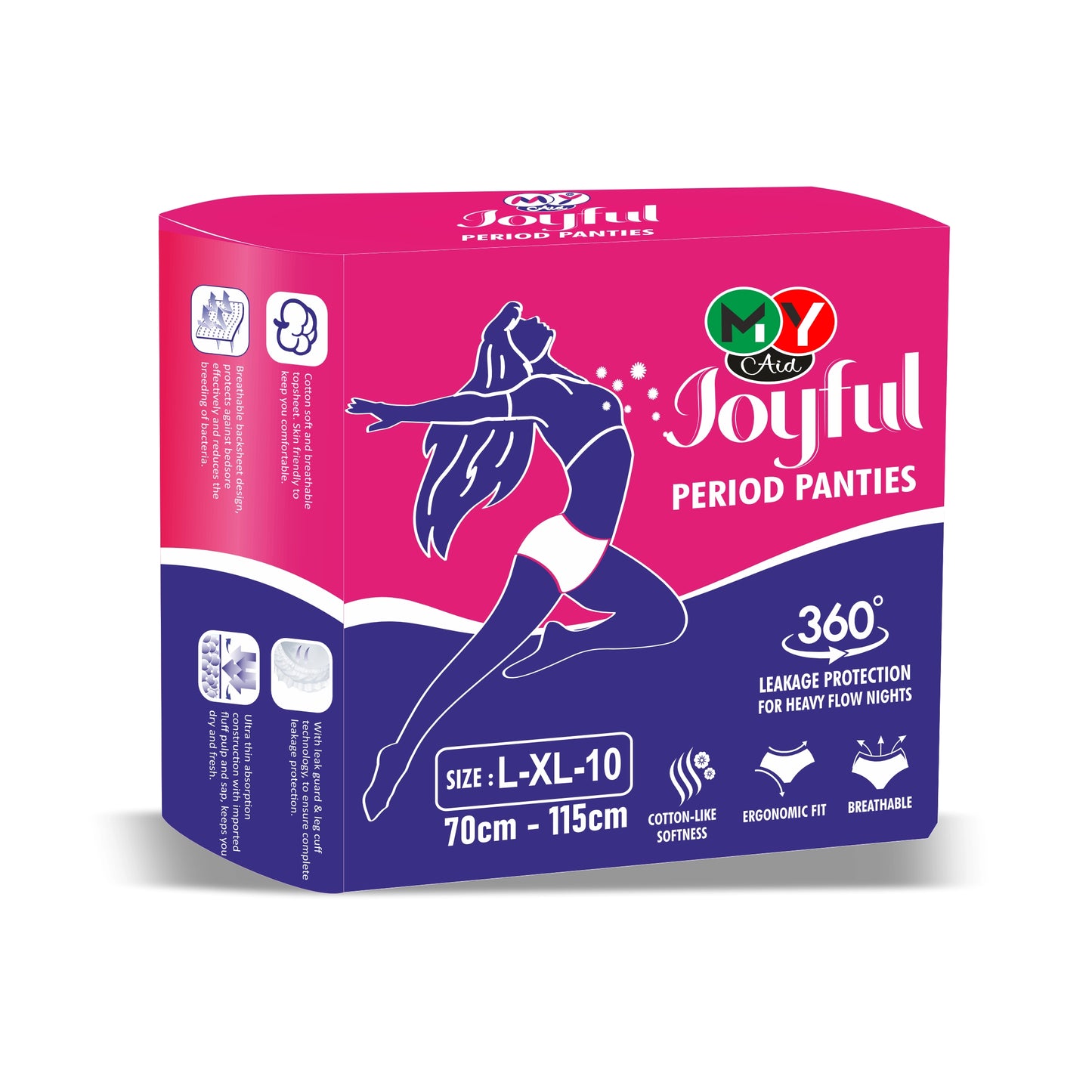 Joyful Period Panties (10 Pc) L-XL Size, BUY 1 and GET 1 Bioline Sunscreen Lotion 60 SPF_50g FREE