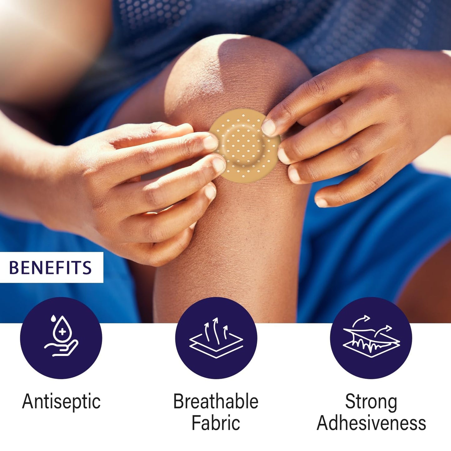 MyAid 2.5cm Round Antiseptic Adhesive First Aid Dressing Bandage For Kids & Adults - 100 Pc (Pack of 1)